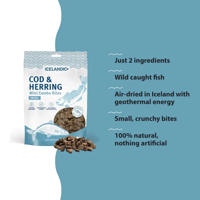 Icelandic For Cats Cod Herring Combo Bites 1.7-oz