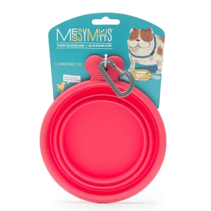 Messy Mutts Collapsible Bowl Red 3 Cups